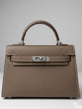 19CM Epsom Leather Top Handle Mini Bag - Elephant